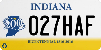 IN license plate 027HAF