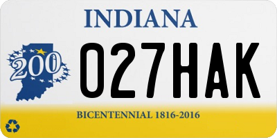 IN license plate 027HAK