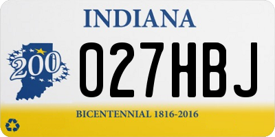 IN license plate 027HBJ