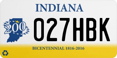 IN license plate 027HBK
