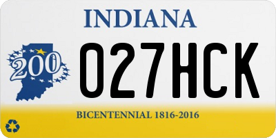 IN license plate 027HCK