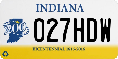 IN license plate 027HDW