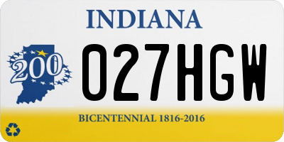 IN license plate 027HGW