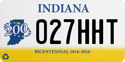 IN license plate 027HHT