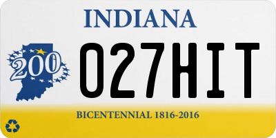 IN license plate 027HIT