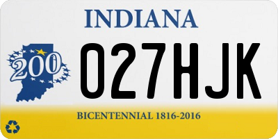 IN license plate 027HJK