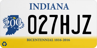 IN license plate 027HJZ
