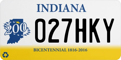 IN license plate 027HKY