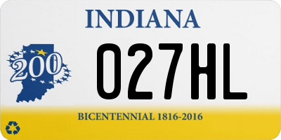 IN license plate 027HL