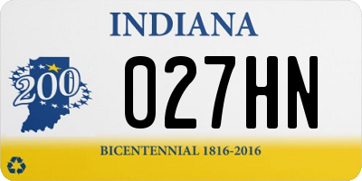 IN license plate 027HN