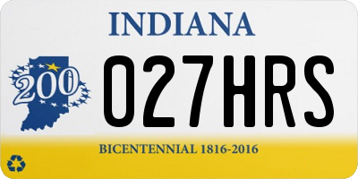 IN license plate 027HRS