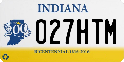IN license plate 027HTM