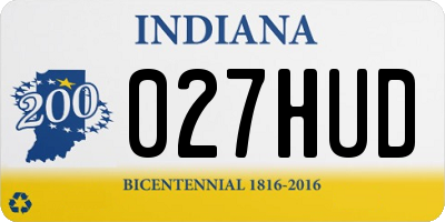 IN license plate 027HUD