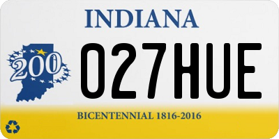 IN license plate 027HUE