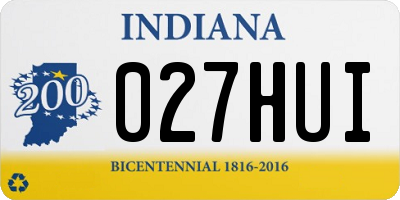 IN license plate 027HUI