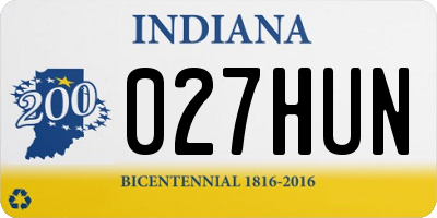 IN license plate 027HUN