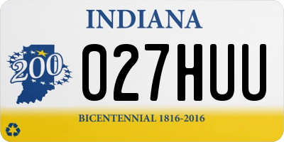IN license plate 027HUU