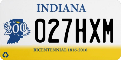 IN license plate 027HXM