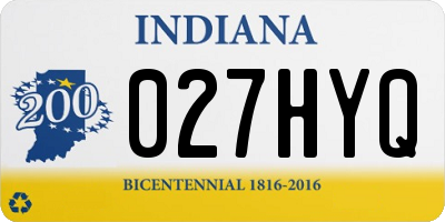 IN license plate 027HYQ