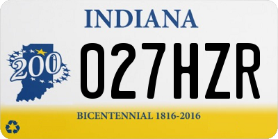 IN license plate 027HZR
