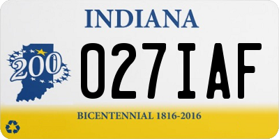 IN license plate 027IAF