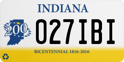 IN license plate 027IBI