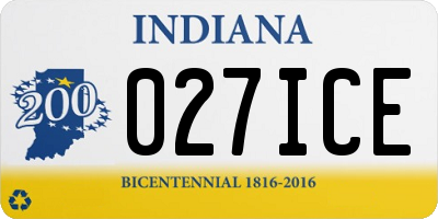 IN license plate 027ICE