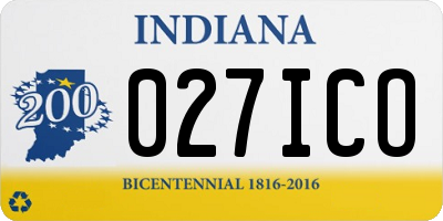 IN license plate 027ICO