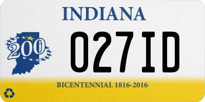 IN license plate 027ID