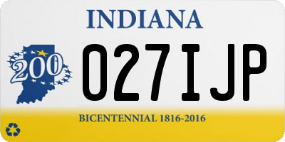 IN license plate 027IJP