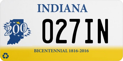 IN license plate 027IN