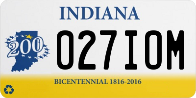 IN license plate 027IOM