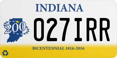 IN license plate 027IRR