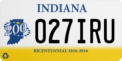 IN license plate 027IRU