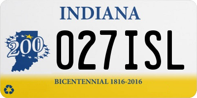 IN license plate 027ISL