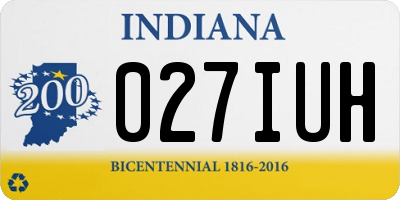 IN license plate 027IUH