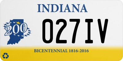 IN license plate 027IV