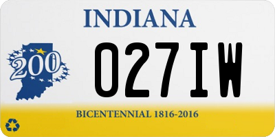 IN license plate 027IW