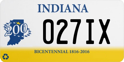 IN license plate 027IX