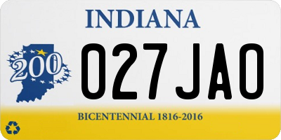 IN license plate 027JAO