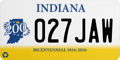 IN license plate 027JAW