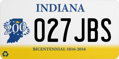 IN license plate 027JBS