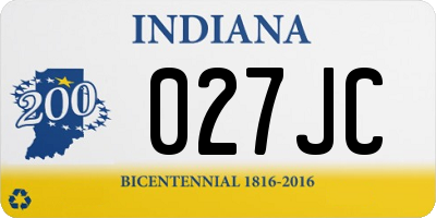 IN license plate 027JC