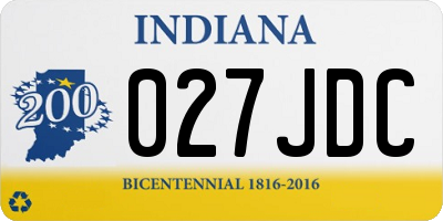 IN license plate 027JDC