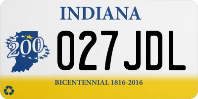 IN license plate 027JDL