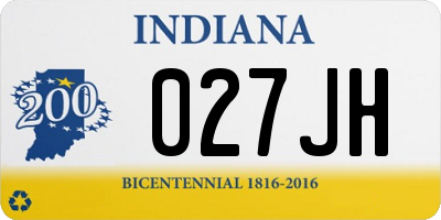 IN license plate 027JH