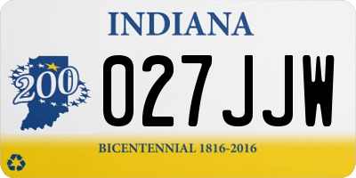 IN license plate 027JJW
