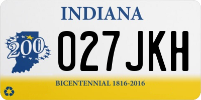 IN license plate 027JKH