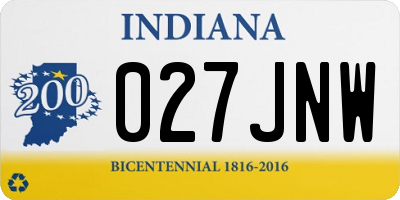 IN license plate 027JNW