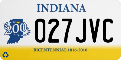 IN license plate 027JVC